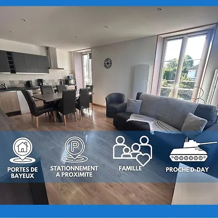 Les Pensees - Duplex Tres Confortable 2 Chambres, 1 Salle De Bain 2 Wc 1Er Etage D'Une Maison Parking Public En Face A 1 Km Bayeux 15 Km De La Mer Proche Plages Du Debarquement Apartment